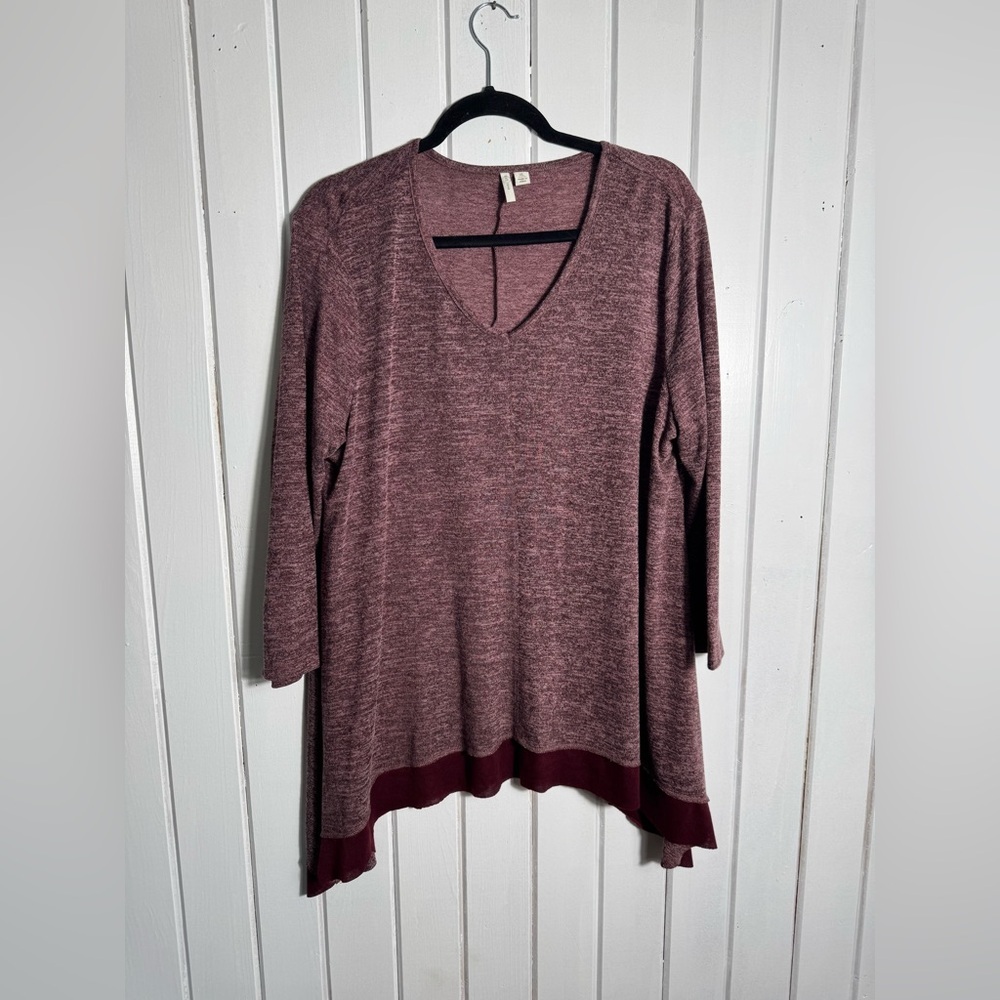 Women's V-Neck Maroon Blouse